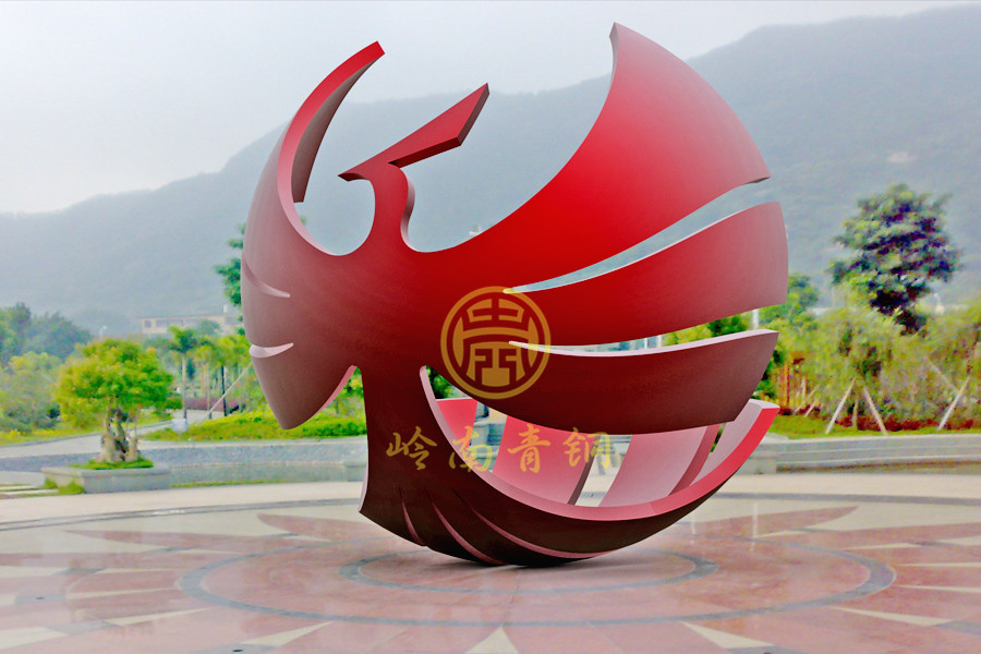 中山华艺集团《全球凤凰》不锈钢雕塑 中山华艺集团《全球凤凰》不锈钢雕塑